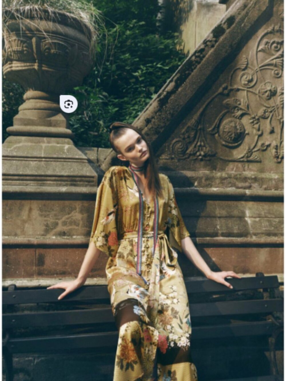 Zara Crane Kimono Wrap Midi Dress Mustard Yellow Blogger Favorite